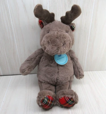 Cloud B Dreamy Hugginz plush brown reindeer red plaid ears feet baby soft toy - Image 1 of 4