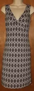 Vintage Rue 21 Dress Size M (No Tag) Black & White Diamond Print Silky Slinky 🖤 - Picture 1 of 4