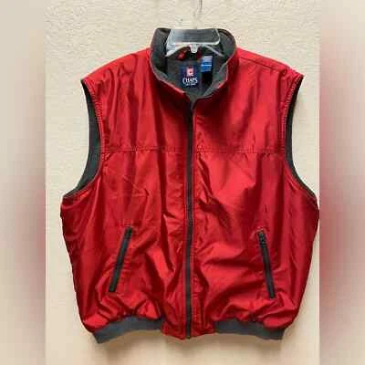 Chaps Zip Up Fleece Lined Red Vest.  Sz XXL. Shiny Outdoor - Image 1 of 4