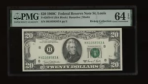 DBR 1969-C $20 FRN St. Louis Fr. 2070-H PMG 64 EPQ Serial H61058583A - Picture 1 of 2