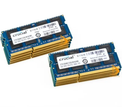 10PCS For Crucial 4GB 2RX8 PC3-10600S DDR3 1333Mhz Laptop Memory RAM SODIMM - Image 1 of 4