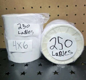 Thermal Label Roll 4x6 250 Labels X2 RBHK Works With Most Thermal Printers - Picture 1 of 3