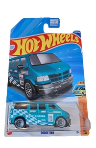 2024 Hot Wheels HW VANS RACING Dollar General Exclusive Green TEAL Dodge Van 03 - Picture 1 of 5