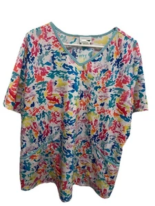 Scrubstar Scrub Top size 2XL V-Neck Polyester/Spandex Multicolor - Picture 1 of 1