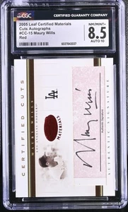 2005 Leaf Certified Maury Wills Cut Auto Red #’d /60 CGC 8.5 10 Dodgers - Picture 1 of 3