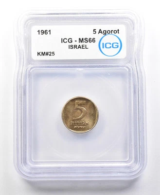 1961 Israel 5 Agorot KM#25 MS66 ICG *4148 - Image 1 of 3