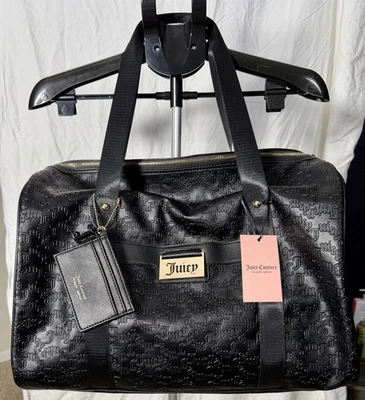 Nuevo con etiquetas Bolso Juicy Couture Miss Juicy Weekender Negro Logo de regaliz Foto 1 de 4