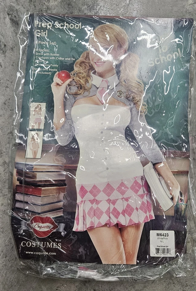 Prep School Girl Costume Coquette  M/L Sexy School Girl - Image 1 of 3