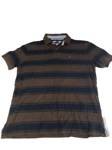 Tommy Hilfiger Herren Custom Fit Coupe Sur Mesure Poloshirt XXL Braun & Blau - Bild 1 von 5