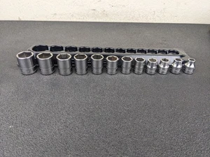 #bm523 Snap On Tools 3/8" Drive 6pt Metric Shallow Socket Set 212FSMY - Picture 1 of 21