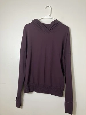 Lululemon Lead The Pack Pullover Púrpura Sudadera con Capucha Con Agujeros para los Pulgares Talla 8 Atlético Foto 1 de 4