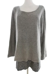 Italy Size 46/48 Grey Knit Tunic Blouse Acrylic Long Sleeve - Picture 1 of 5