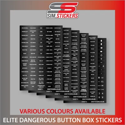 Aufkleber Set für Elite Dangerous Gaming Simulator Button Box - Bild 1 von 4