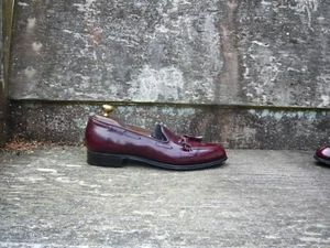 CHURCH'S VINTAGE QUASTENHALBSCHUHE SCHUHE BRAUN BURGUND LEDER UK9,5 HERREN AUSZEICHNETER ZUSTAND - Bild 1 von 10