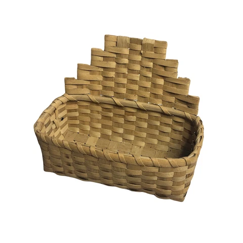 Vintage Woven Rectangular Wall Hanging Basket Cover