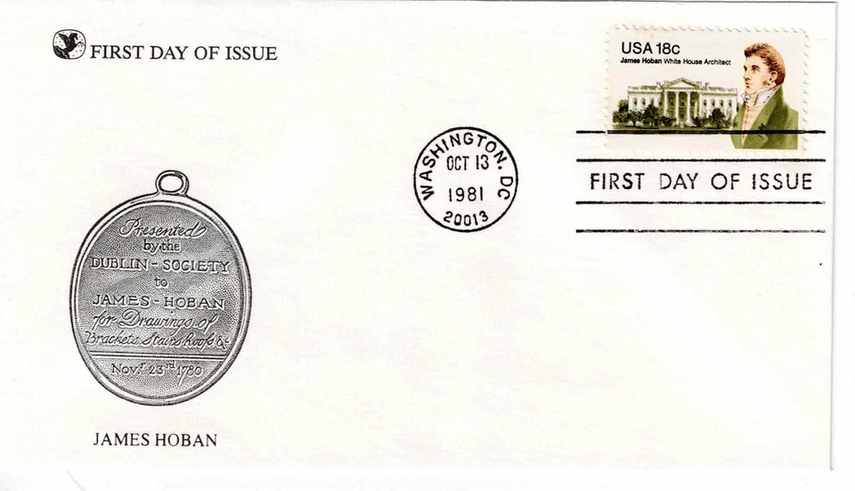 US Scott #1935, First Day Cover 10/13/81 Washington Single Hoban - Image 1 of 1