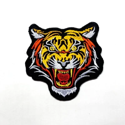 Wild Tiger Face Patch Animal Head Embroidery Artwork Emblem for Iron on Fabric - Image 1 of 4