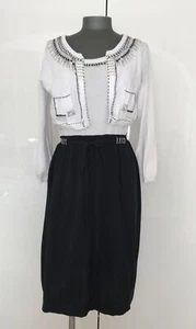 Paule Ka Dress And Cardigan Black And White With Appliqué Ditails Size L/m - Picture 1 of 13