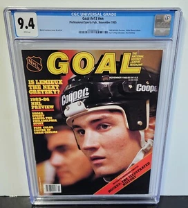 💥 CGC 9.4 GOAL MAGAZINE #NN 1985 1st MARIO LEMIEUX Rookie Cover HIGHEST GRADED - Picture 1 of 9