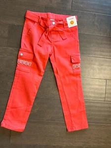 Gymboree Girl's belted pants Size 7 adjustable waist Coral - Picture 1 of 6