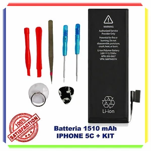 BATTERIA PER APPLE IPHONE 5C 1510mAH CAPACITA ORIGINALE + KIT SMONTAGGIO - Foto 1 di 6