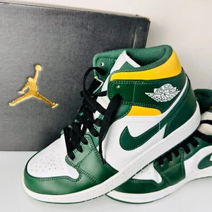 Air Jordan 1 AJ1 Mid Sonics Noble Green Pollen White Mens US 9.5 UK 8.5 EUR 43 - Bild 1 von 19