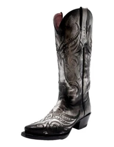 Ferrini Western Boots Womens Masquerade 14" Snip Toe Silver 84561-34 - Picture 1 of 6