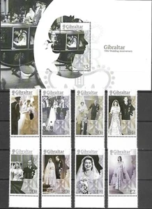 GIBRALTAR - 2017 MNH "Queen Elizabeth 70th Wedding Anniversary" S/S & Set !! - Picture 1 of 1