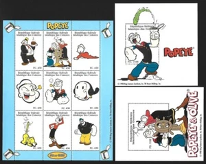 Comoro Islands 1998 Popeye Sheets #832L, 832V-832W VF-NH CV $38.00 - Picture 1 of 2