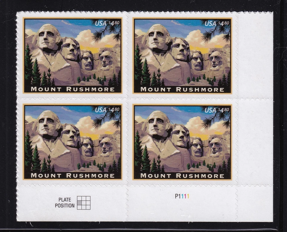 2008 Mt. Rushmore $4.80 Sc 4268 MINT plate block of 4 MNH LR - Image 1 of 1
