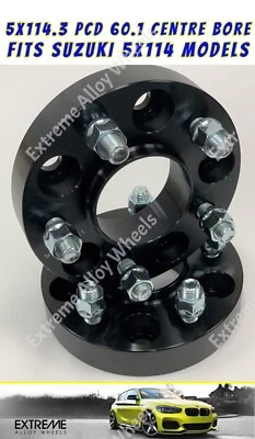 Espaciadores de rueda de aleación de 25 mm para Suzuki SX4 Grand Vitaro JT TD TE modelos 5x114 60,1 Foto 1 de 4