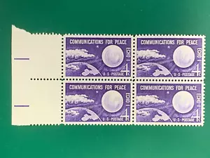 US Postage Communication For Peace Echo 1 Moon Earth Stamps Unused - Picture 1 of 2