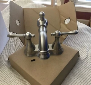 Ultra Faucet 4” Centerset 2-Handle Bathroom Faucet Brushed Nickel UF45203 New - Picture 1 of 6