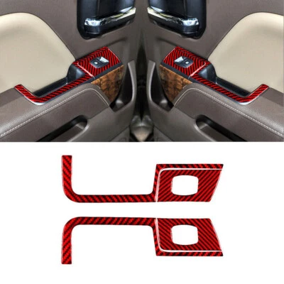 Cubierta de control de ventana trasera de fibra de carbono roja para Silverado/GMC Sierra 1500 Foto 1 de 4