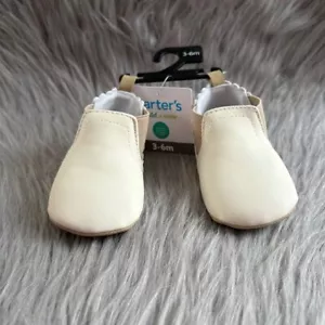 Carter's Child Of Mine Baby Shoes Infant Girls Size 3-6 Months White Booties - Picture 1 of 7