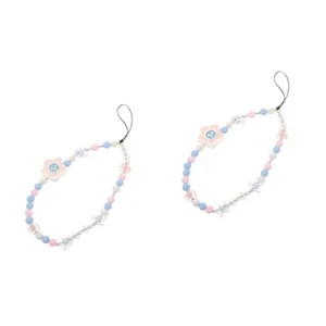 2pcs Telefonkette Perlen Handy Charme Telefon Lanyard Gurt Charm Hanging - Afbeelding 1 van 12