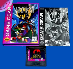 TESTATO Sega Game Gear AVVENTURES OF BATMAN AND ROBIN completo di scatola Hangtab NUOVO - Foto 1 di 8