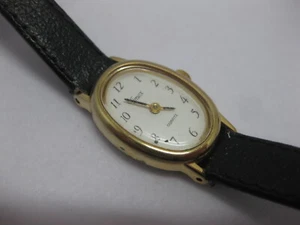 TIMEX Quartz Watch Us Virgin Islands T96 Black Leather Band Quartz Fresh Battery - Picture 1 of 5