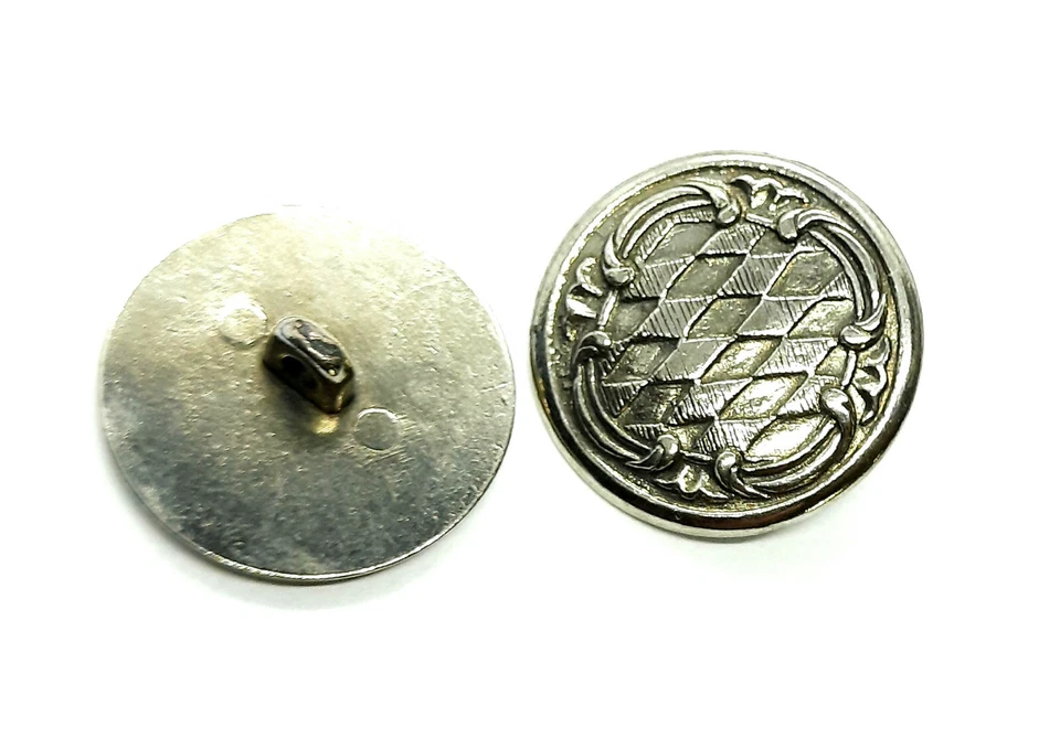 1 Piece Costume Metal Button Jacket Coat Antiqued Silver Bavarian Barock Pattern - Image 1 of 1