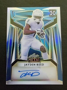 Jayden Reed 2023 Leaf Metal XRC Blue Autograph Football Card 2/8 BA-JR1 - Picture 1 of 10