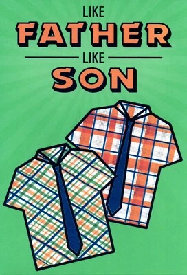 Funny HAPPY FATHER'S DAY Card FROM SON, Shirt Ties Very Proud by Hallmark +✉ - Image 1 of 4
