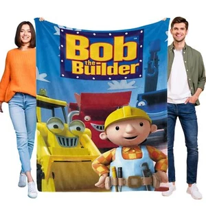 Bob the Builder Flannel Blanket Bed Sofa Couch Throw Birthday Gift for Kids - Picture 1 of 11