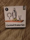stainless steel cocktail shaker set - Silver One International - NIB