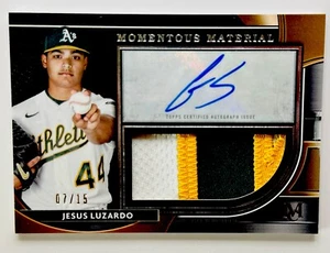 Jesus Luzardo RC Jumbo Patch Auto /15 Momentous Materials 2021 Museum Phillies - Picture 1 of 2