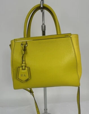 FENDI Lime Leather Mini 2jours Tote - Image 1 of 4