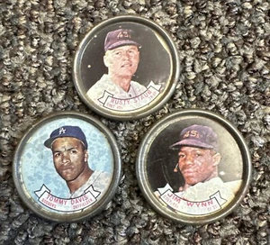 LOT 1964 Topps Baseball Coin Pin #96 Rusty Staub #57 Tommy Davis #2 Jim Wynn - Picture 1 of 5