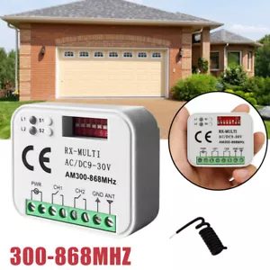 Garagentor-FernbedienungsempfäNger 433 868MHz RX MULTI 433-900MHZ AC/DC12V - Bild 1 von 20