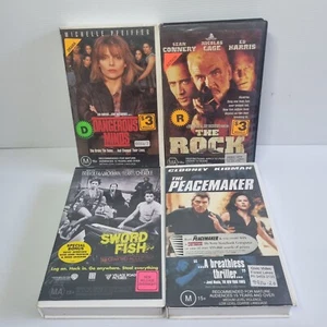 Ex Rental Drame/Crime VHS Bundle 4 Movies The Rock. Swordfish. Dangerous Minds - Picture 1 of 14