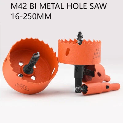 Bi metal Hole Saw 16-250mm Drill Bit Arbor Pilot Hole Saw Metal Wood Plastic M42 - Image 1 of 4