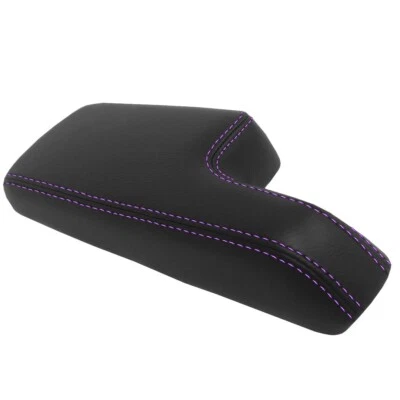 Reposabrazos de consola central cubierta de cuero sintético para Honda Fit 15-19 puntada púrpura Foto 1 de 4